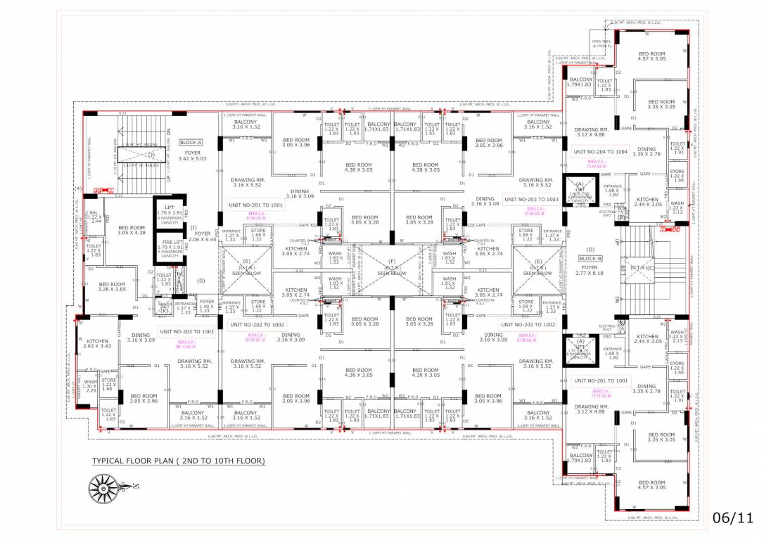  baag e rehmat Block A & B Cluster Plan from 2nd to 10th Floor
