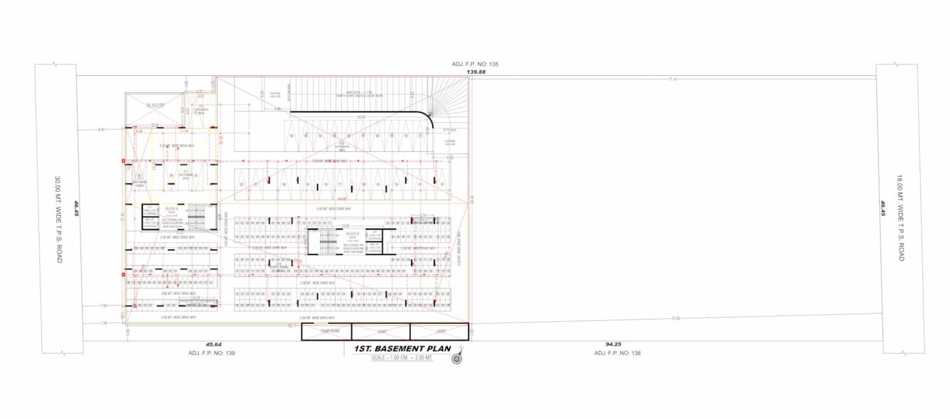  sahjanand shikhar Block A & B Basement 1 Floor Cluster Plan