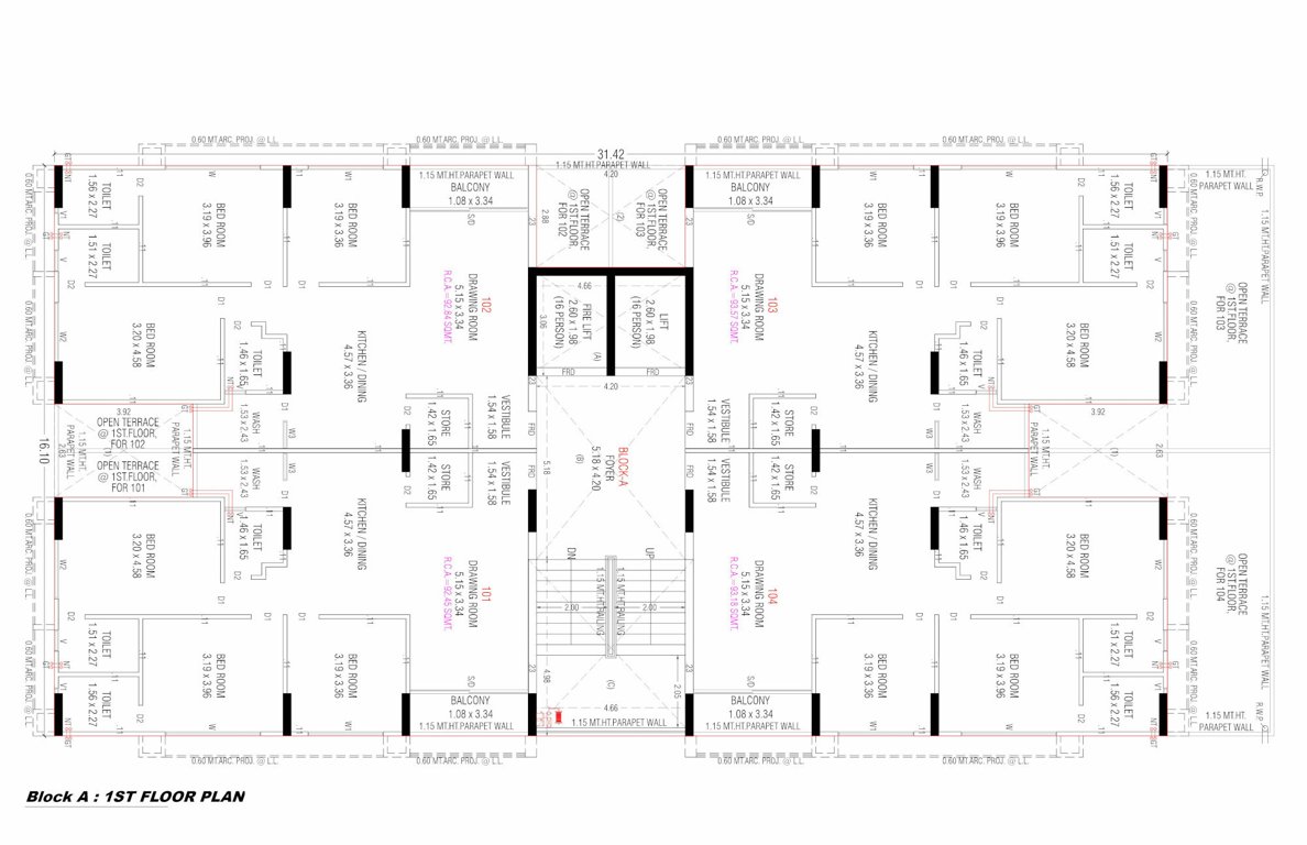  sahjanand shikhar Block A Cluster Plan for 1st Floor
