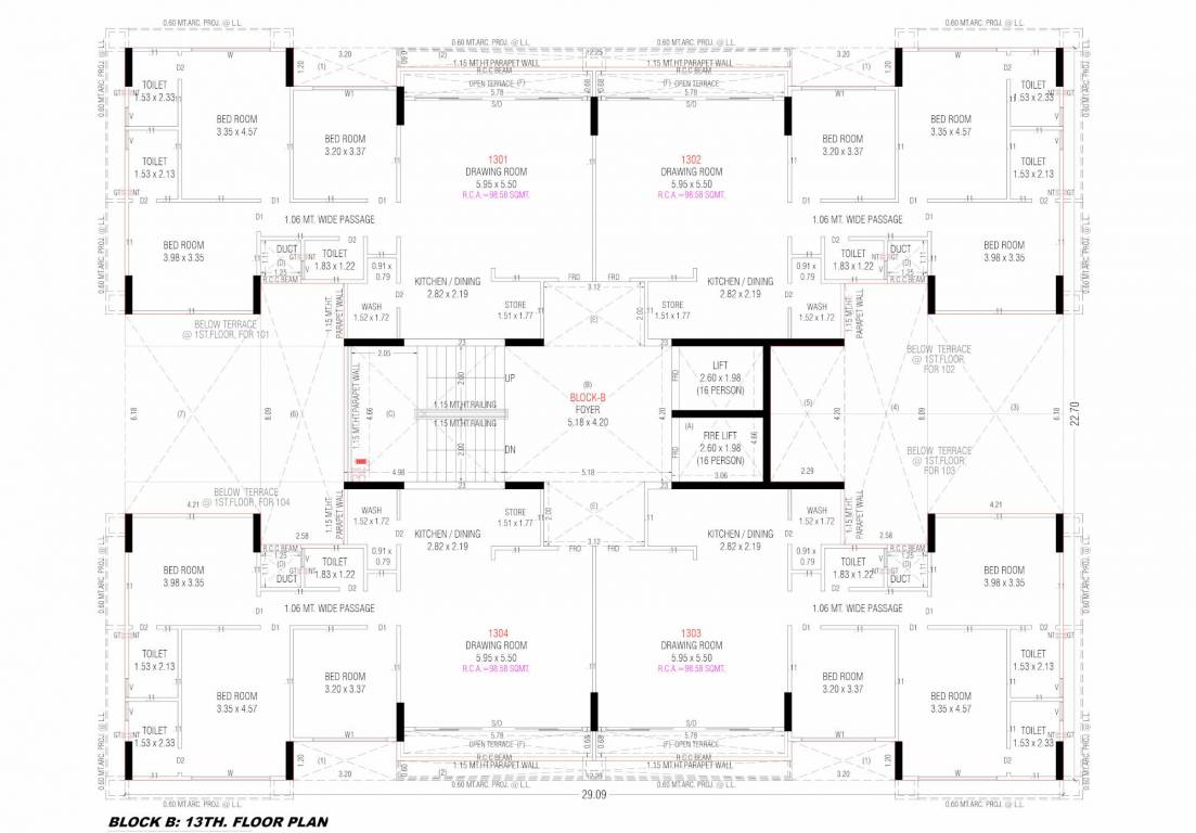 sahjanand shikhar Block B Cluster Plan for 13th Floor