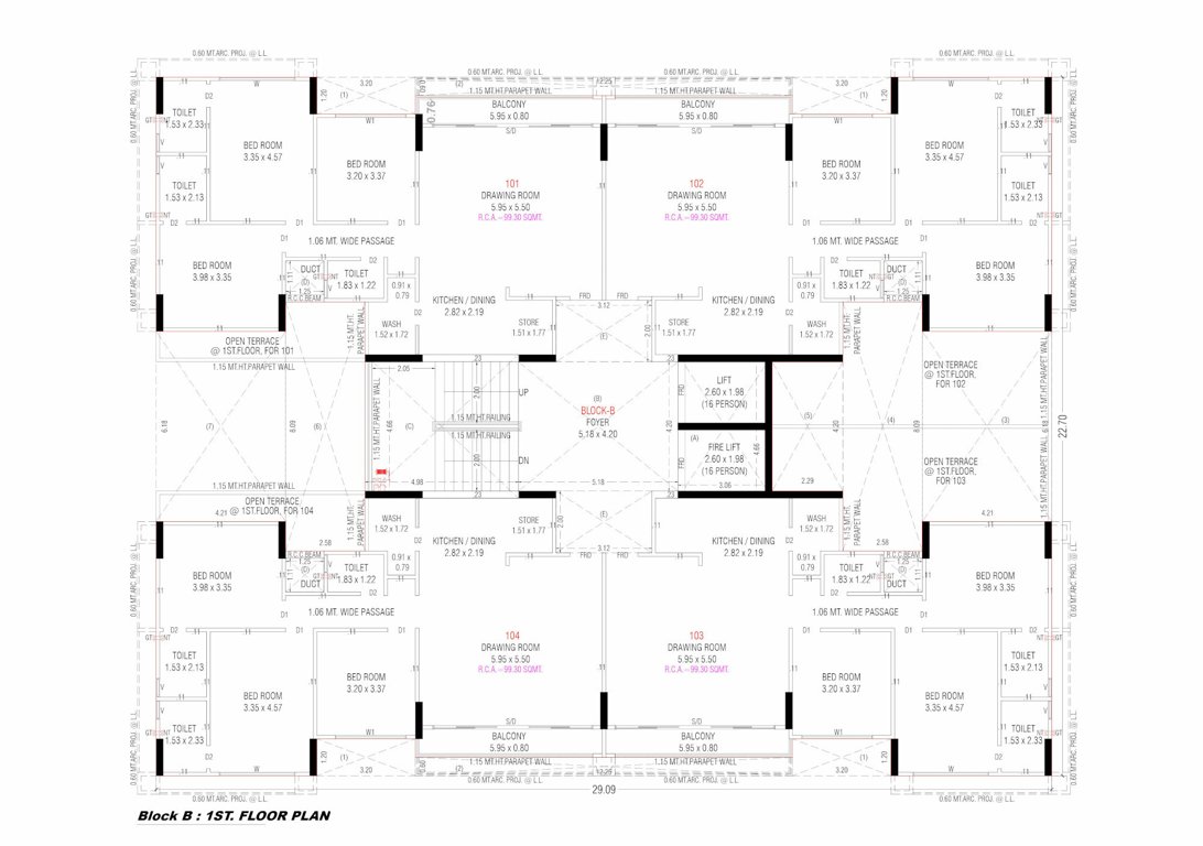  sahjanand shikhar Block B Cluster Plan for 1st Floor
