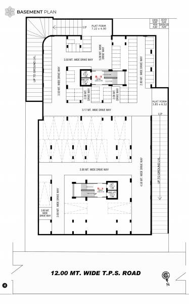  shikhar-parisar Block A & B Basement Floor Cluster Plan