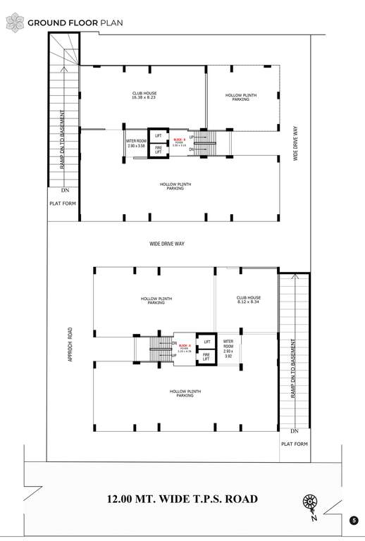  shikhar parisar Block A & B Ground Floor Cluster Plan
