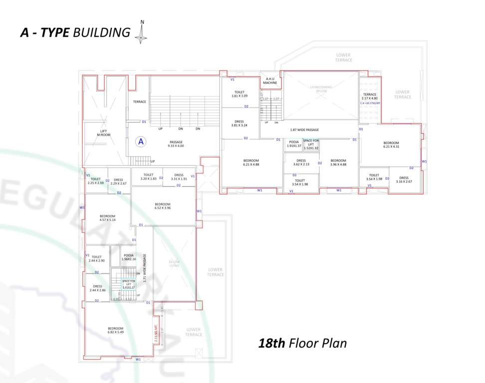  piramyd palacia Block A Cluster Plan for 18th Floor