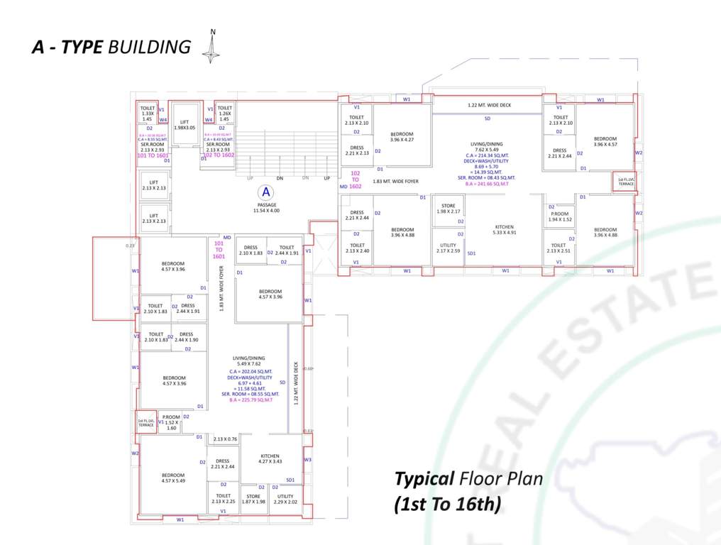  piramyd palacia Block A Cluster Plan from 1st to 16th Floor