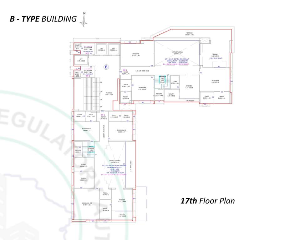  piramyd palacia Block B Cluster Plan for 17th Floor