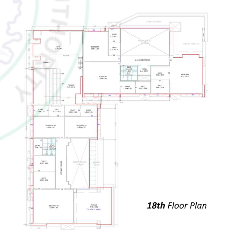  piramyd palacia Block B Cluster Plan for 18th Floor