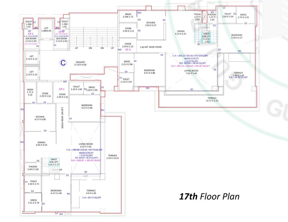  piramyd palacia Block C Cluster Plan for 17th Floor