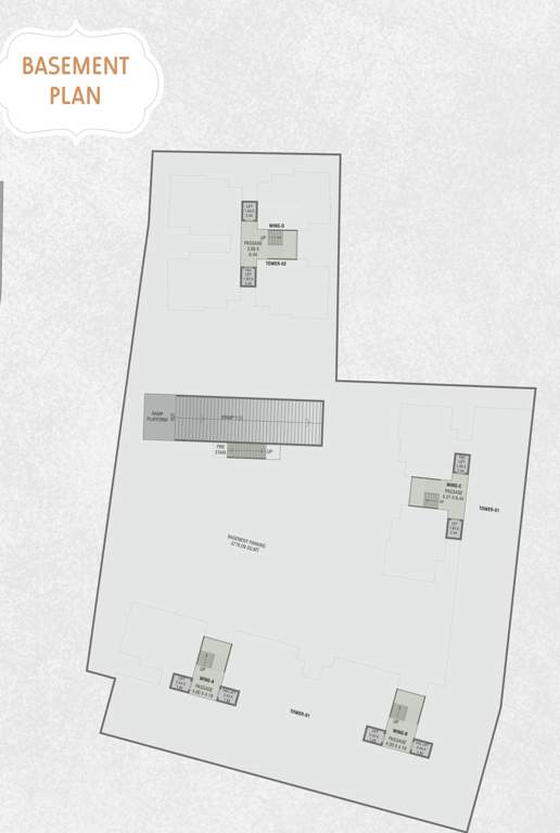  ratnam aangan Wing A,B&C Basement Floor  Cluster Plan
