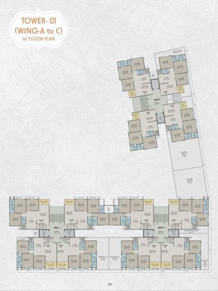 Wing A,B&C Cluster Plan for 1st Floor ratnam-aangan Wing A,B&C Cluster Plan for 1st Floor