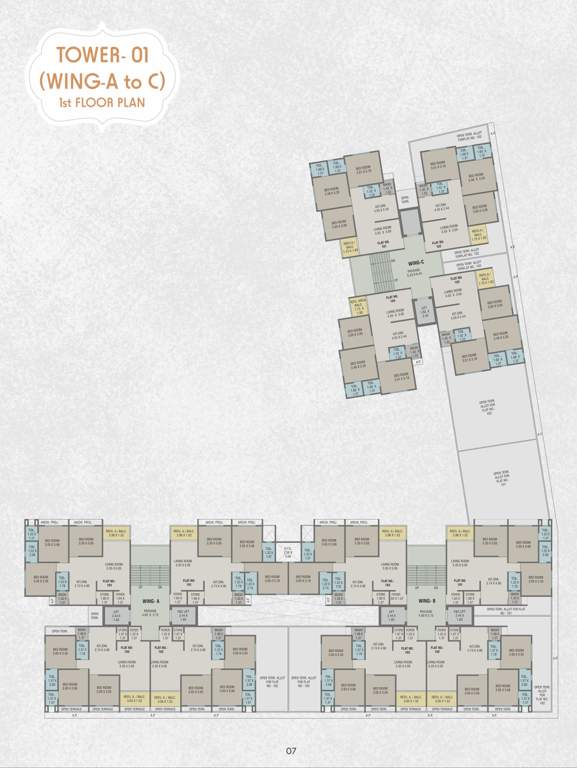  ratnam aangan Wing A,B&C Cluster Plan for 1st Floor
