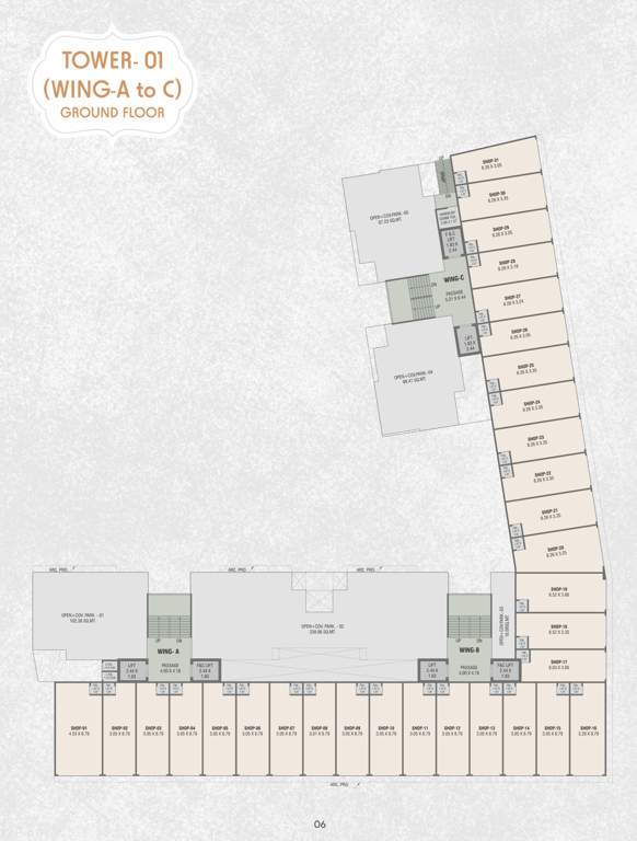  ratnam aangan Wing A,B&C Ground Floor Cluster Plan
