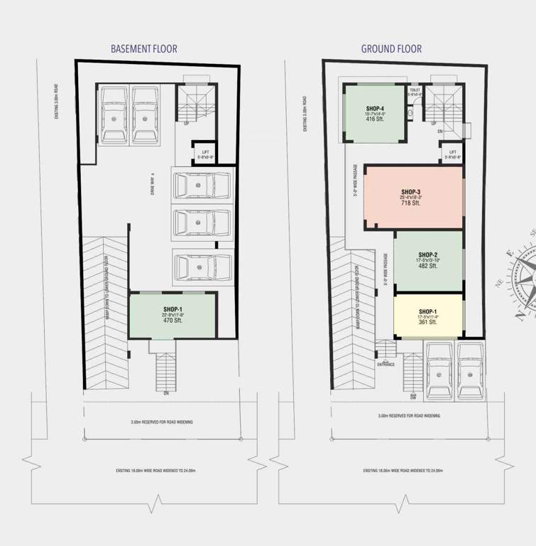  saanvi plaza Saanvi Plaza Cluster Plan for Basement and ground Floor