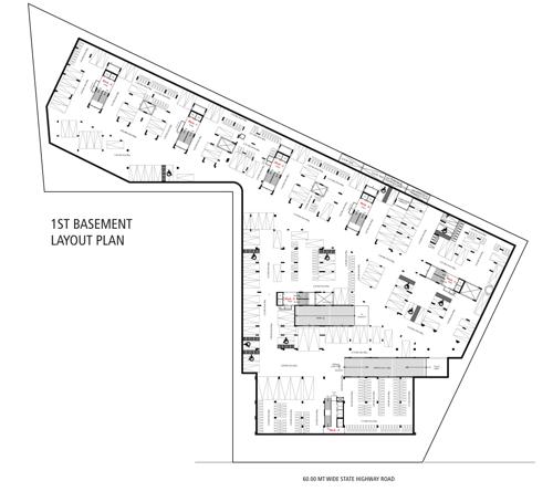  business-landmark-and-lavish Block B,C,D,E,F,&G Basement 1 Floor Cluster Plan