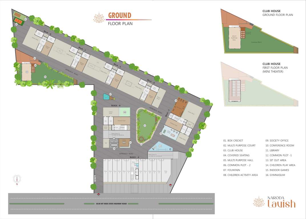 business landmark and lavish Block B,C,D,E,F,&G Ground Floor Cluster Plan