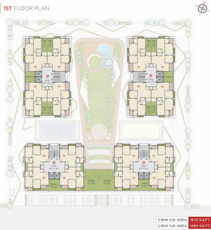  suramya dreams A To D Cluster Plan For 1st Floor