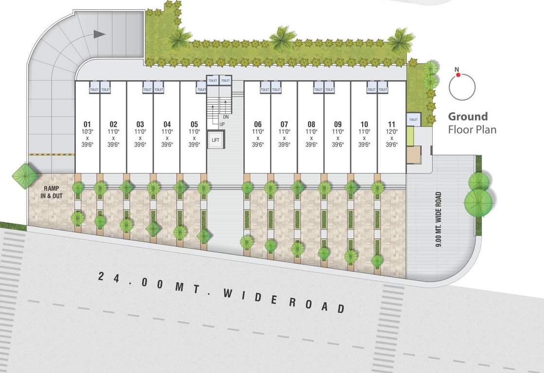  abode  Commercial Cluster Plan For Ground Floor