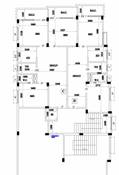  sinha-tower Sinha Tower Cluster Plan for 1st Floor