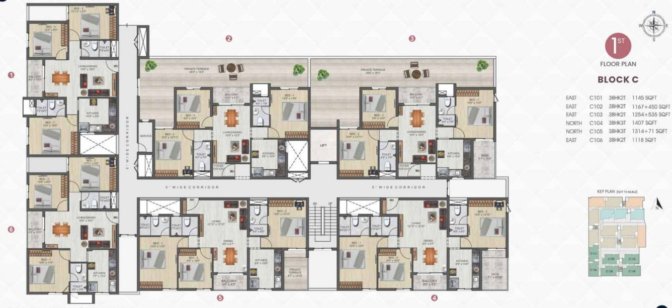  midtown Block C Cluster Plan For 1st Floor