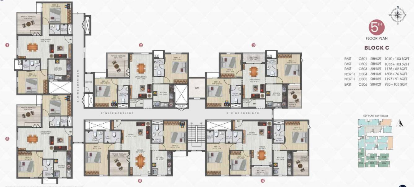  midtown Block C Cluster Plan For 5th Floor