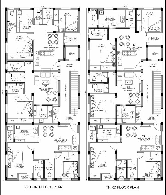  pushpam Pushpam Cluster Plan from 2nd to 3rd Floor