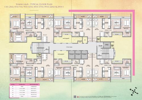  maximus-residency-phase-i Building A & B Cluster Plan for 1st, 2nd, 4th-7th, 9th-12th, 14th-17th, 19th-22nd & 24th Floor