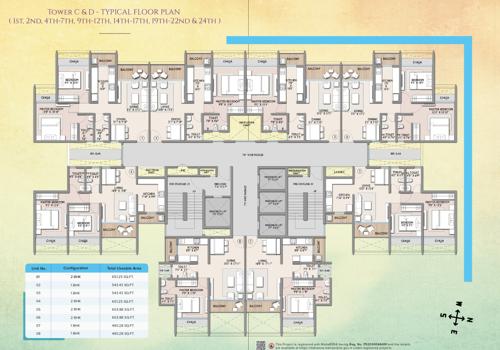  maximus-residency-phase-i Building C & D Cluster Plan for 1st, 2nd, 4th-7th, 9th-12th, 14th-17th, 19th-22nd & 24th Floor