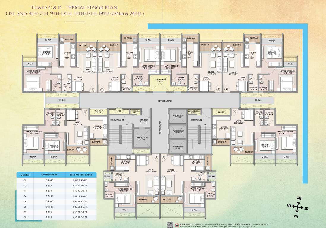  maximus residency phase i Building C & D Cluster Plan for 1st, 2nd, 4th 7th, 9th 12th, 14th 17th, 19th 22nd & 24th Floor