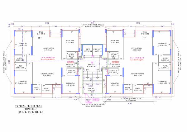  shikhar Block B Cluster Plan from 1st to 13th Floor