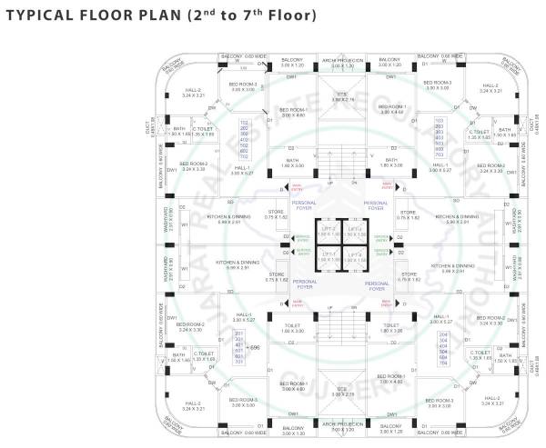  swastik-homes A Cluster Plan From 2nd To 7th Floor