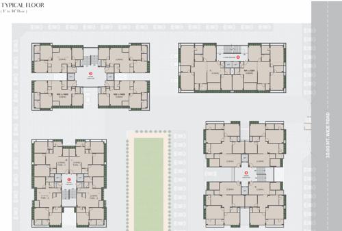 panchamrut-3 Block A Cluster Plan From 1st To 14th Floor