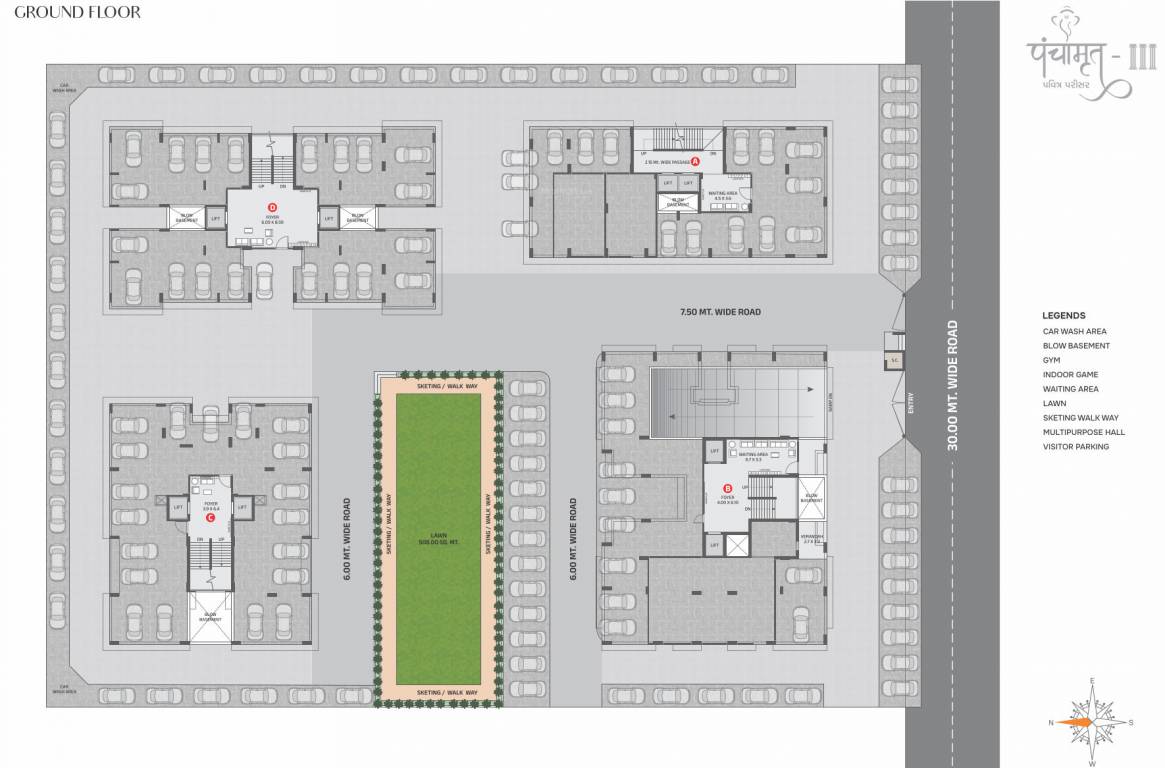  panchamrut 3 Block A Ground Cluster Plan