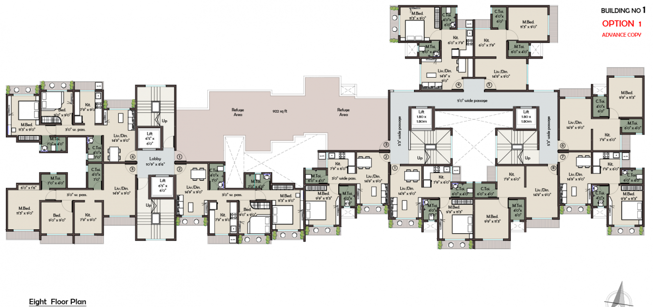  prithvi anand kuber complex Building 1 Cluster Plan for 8th Floor
