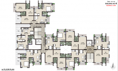  prithvi-anand-kuber-complex Building 4 Cluster Plan for 1st Floor