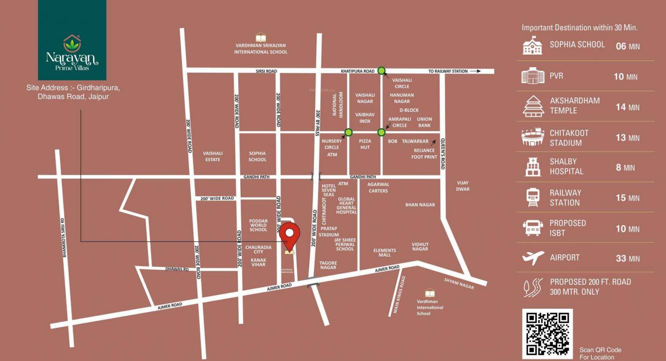  narayan prime villas Location Plan