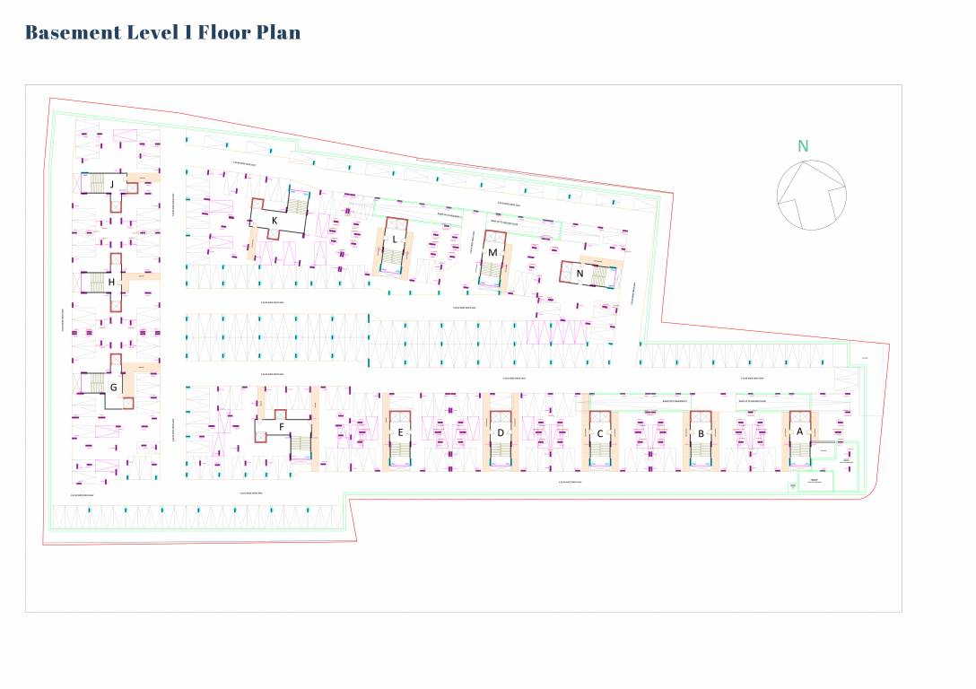  indraprasth abode Block A To N Cluster Plan for Basement 1 Floor
