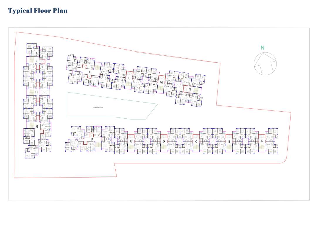 indraprasth abode Block A To N Cluster Plan from 1st to 10th Floor