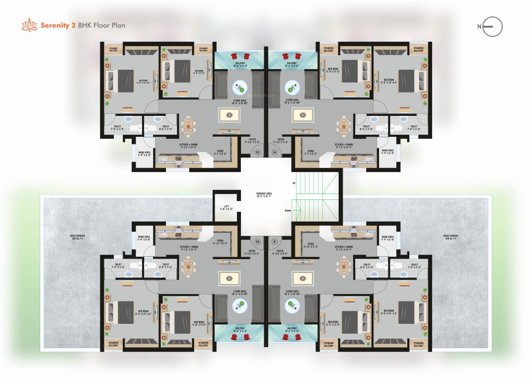 shagoon serenity Tower 2 Cluster Plan from 1st to 4th Floor