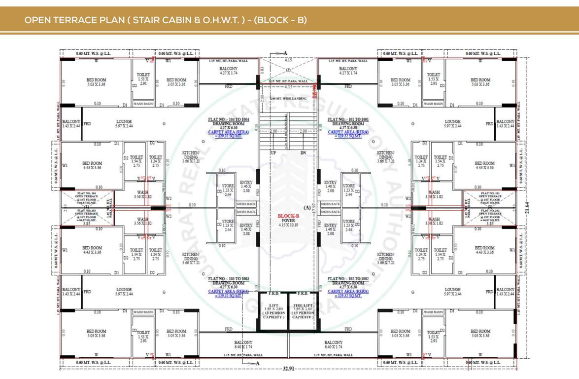  shreevas homes Block B Terrace Floor Cluster Plan