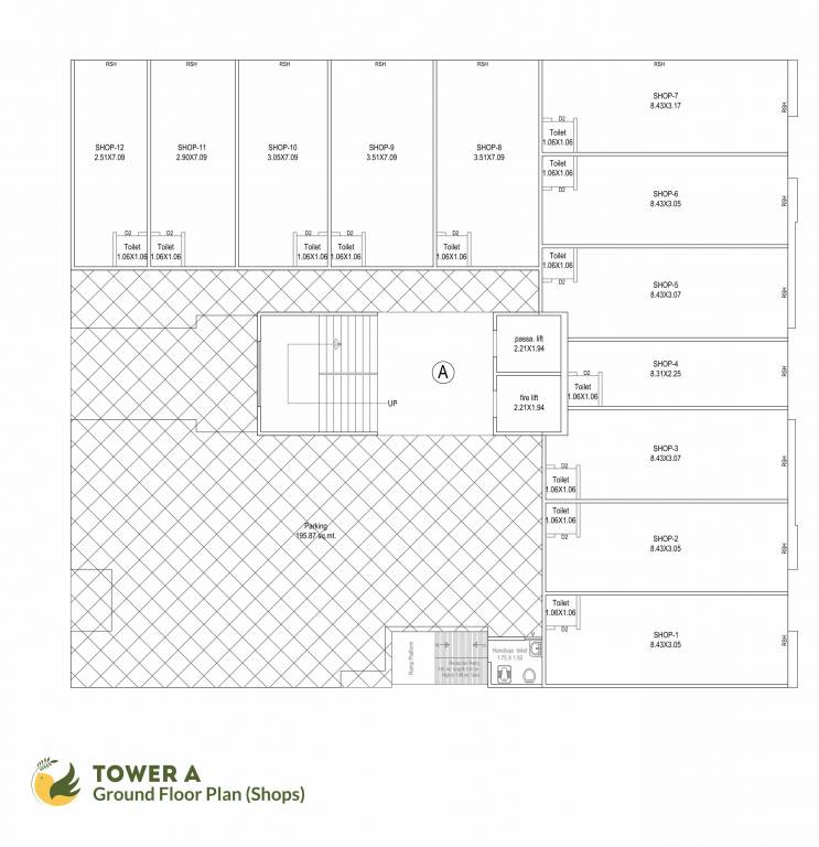  silver elysium Tower A Ground Floor Cluster Plan