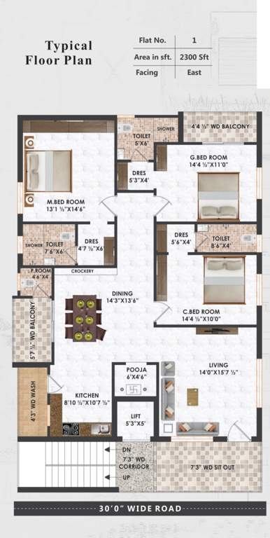  sai pallavi arcade Sai Pallavi Arcade Cluster Plan from 1st to 5th Floor