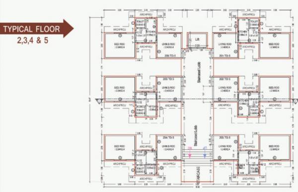  saawariya-complex Saawariya Complex Cluster Plan from 2nd to 5th Floor