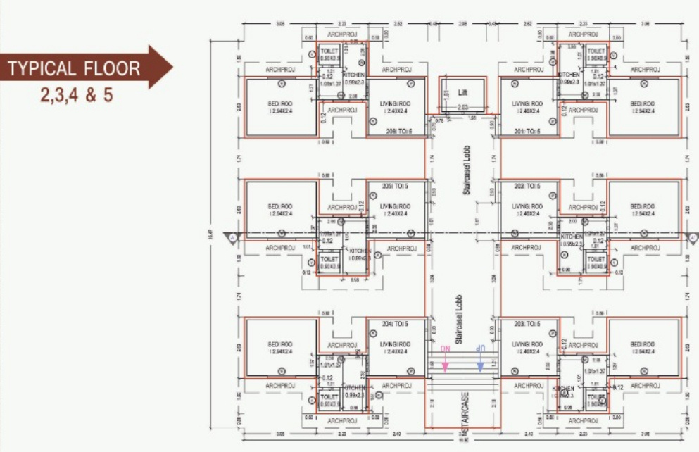 saawariya complex Saawariya Complex Cluster Plan from 2nd to 5th Floor