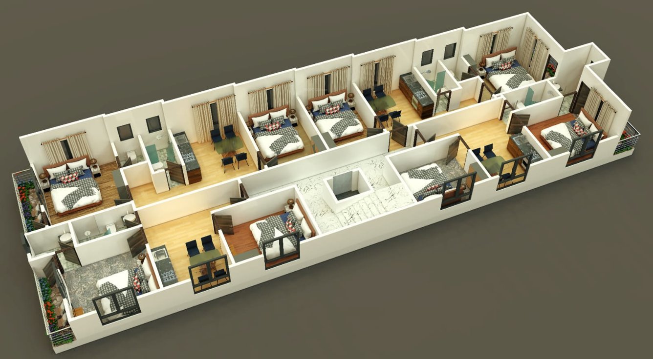  tirupati apartment Tirupati Apartment Cluster Plan For 3D Floor Plan