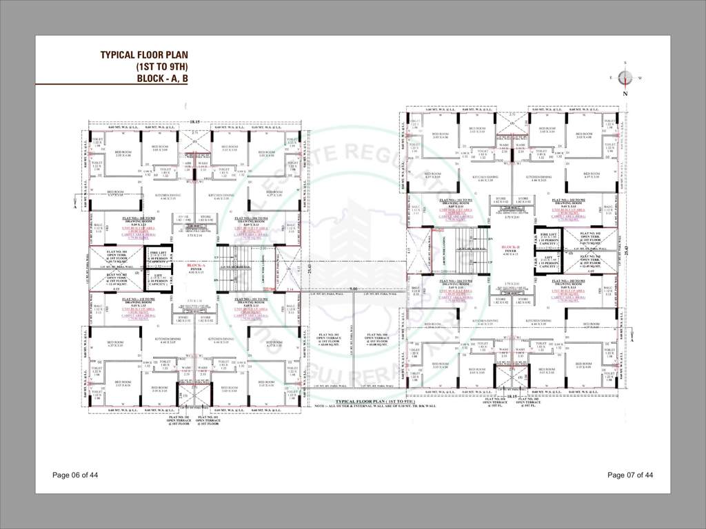 vrundavan hills Block A And Block B Cluster Plan from 1st to 9th Floor