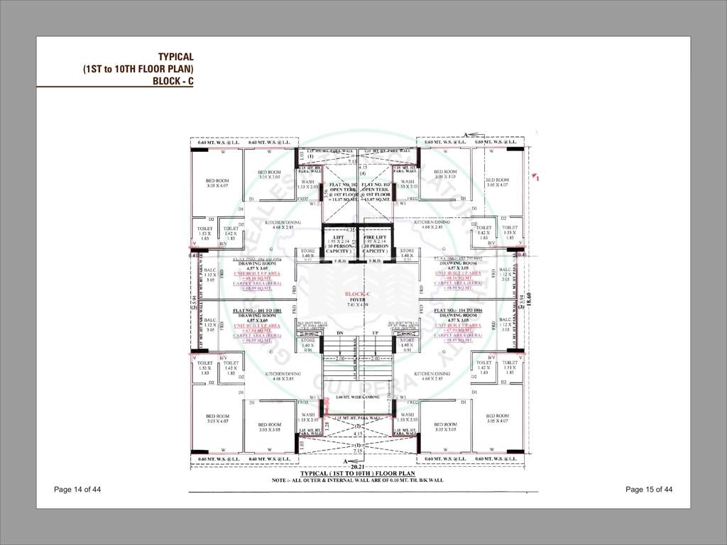  vrundavan hills Block C Cluster Plan from 1st to 10th Floor