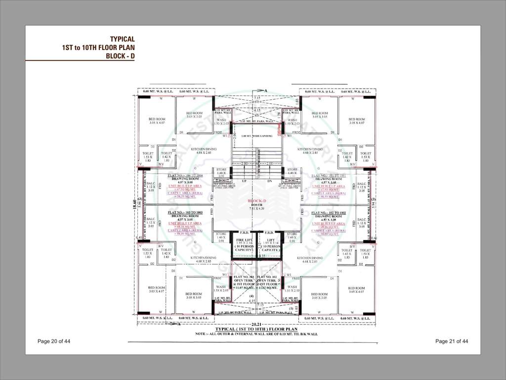  vrundavan hills Block D Cluster Plan from 1st to 10th Floor