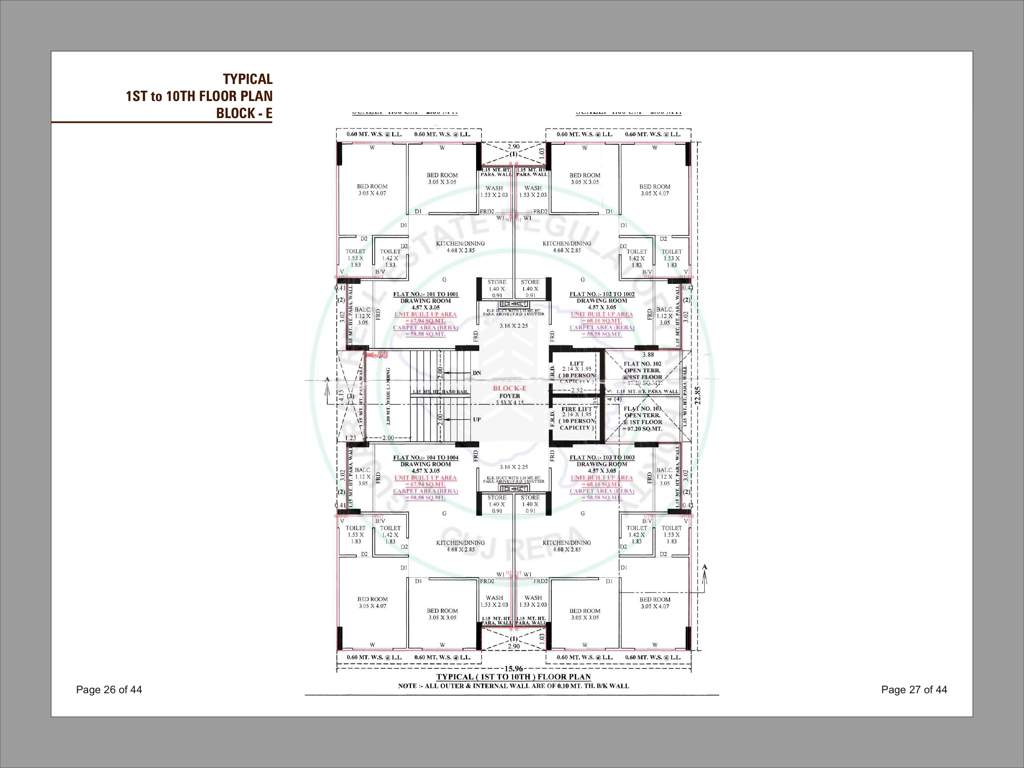  vrundavan hills Block E Cluster Plan from 1st to 10th Floor