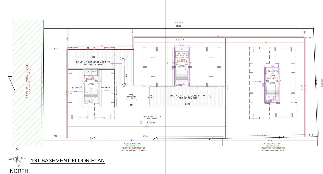 shree laxmi puja heights A To C Cluster Plan For 1st Basement Floor