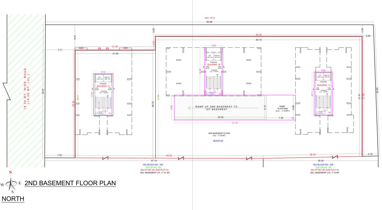 shree laxmi puja heights A To C Cluster Plan For 2nd Basement Floor